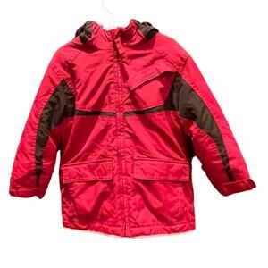 Land’s End Toddler Waterproof Squall Parka Winter Jacket Size 3T Red Black